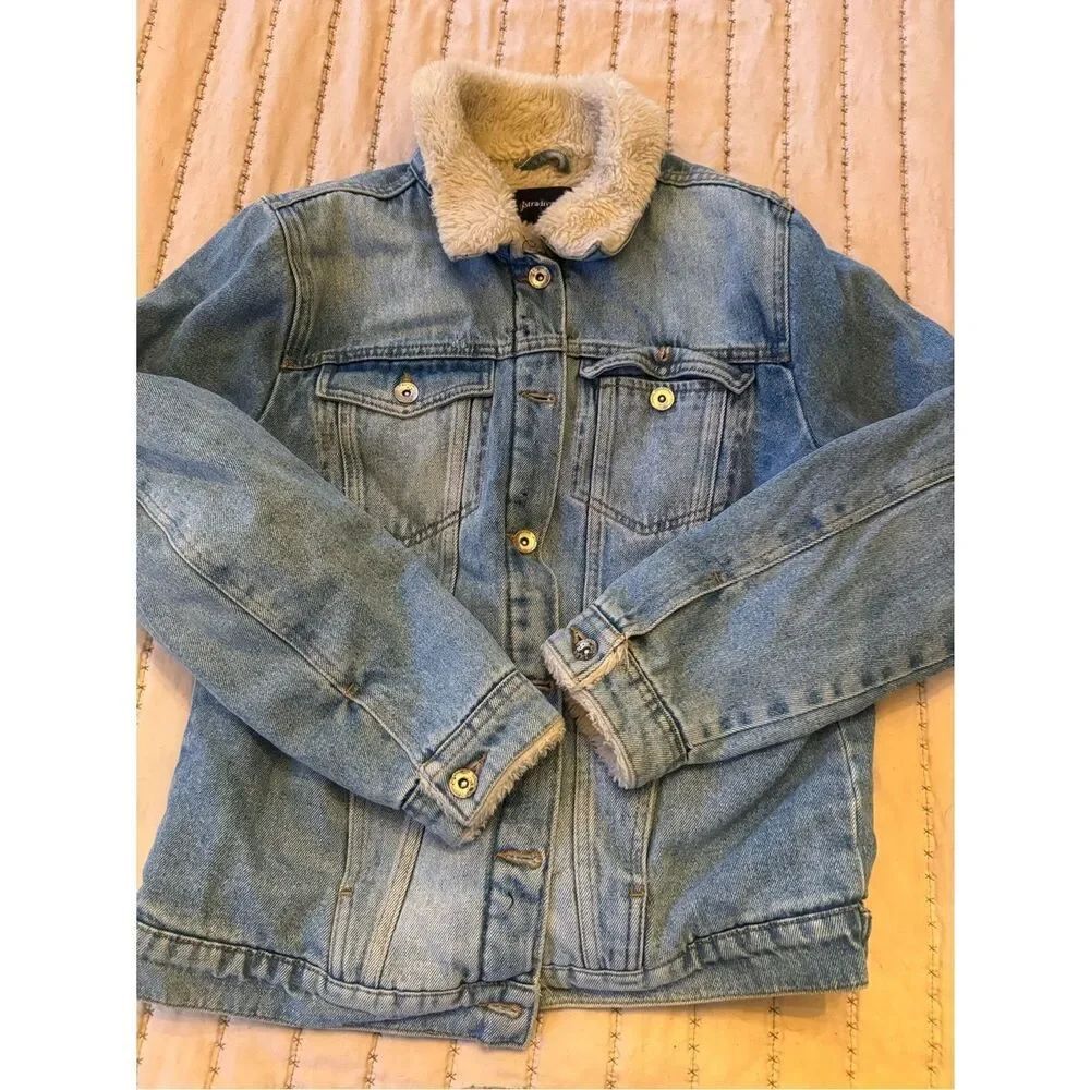 0057 Light Blue Denim Sherpa Jacket